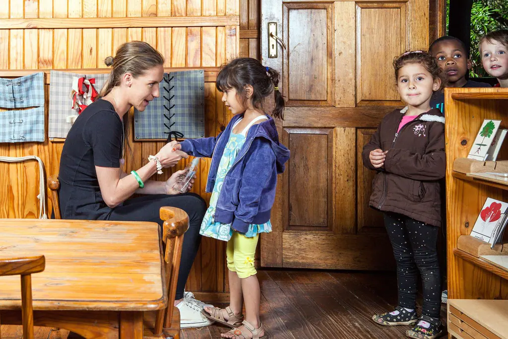 Children in a Montessori classroom